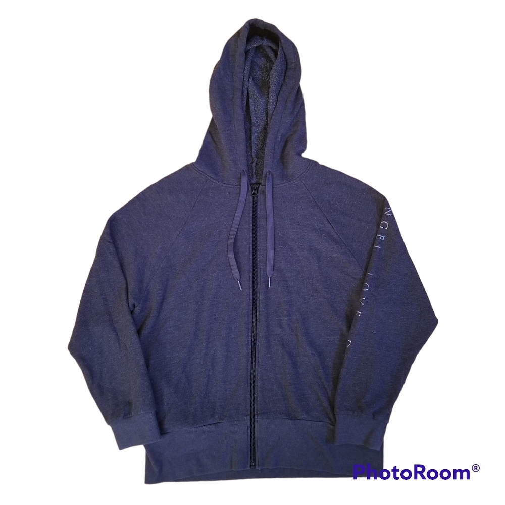 Women's  Victoria's Secret Gray Zip-Up Hoodie "Angel Love Dream" Size Medium